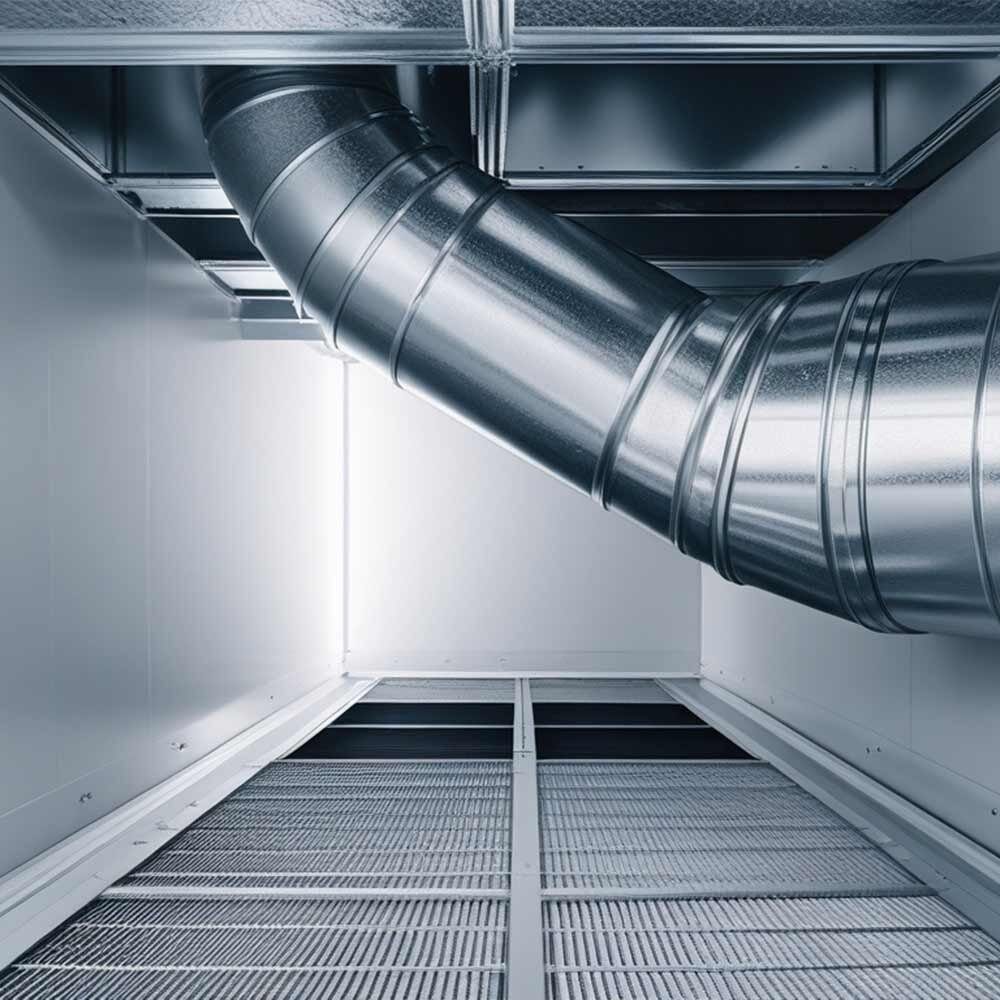 HVAC supply ducts being inspected during a duct cleaning service