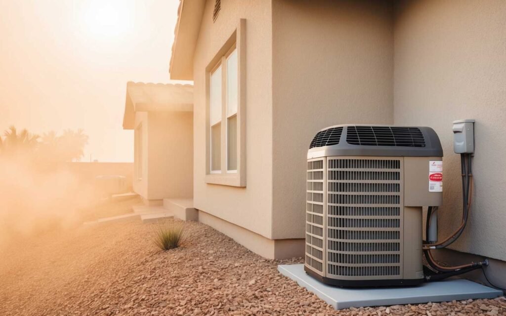 Air conditioning unit in Las Cruces showing ice buildup and leaks.