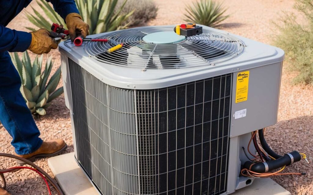 Heat pump repair service in Las Cruces, ensuring optimal system performance.